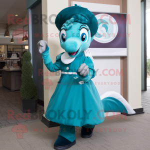 Blågrønn hestesko maskot...
