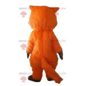 Belle mascotte de renard orange blanc et marron très réaliste -