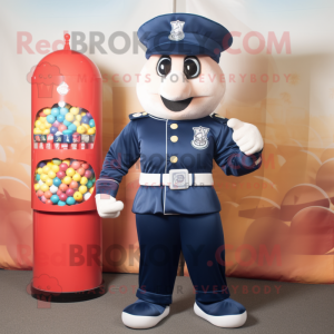 Navy Gumball Machine mascot costume character dressed with a Joggers and Cummerbunds