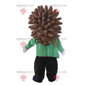 Hedgehog mascot beige and brown in classy and colorful outfit -