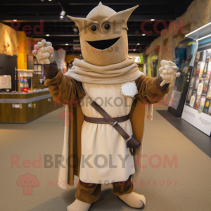 Tan Medieval Knight maskot...
