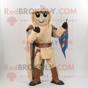 Tan Medieval Knight maskot...