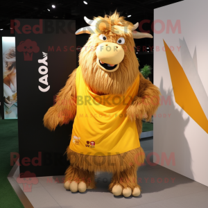 Gold Yak mascotte kostuum...