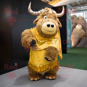 Gold Yak mascotte kostuum...