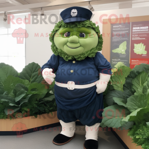 Navy Cabbage Leaf maskot...