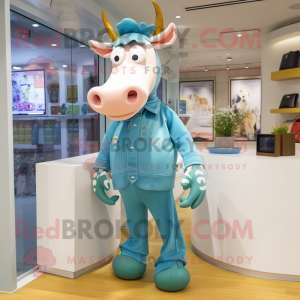 Cyan Guernsey Cow personaje...