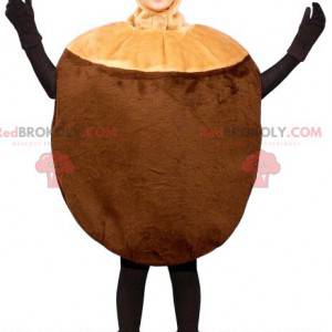 Giant brown coconut mascot - Redbrokoly.com