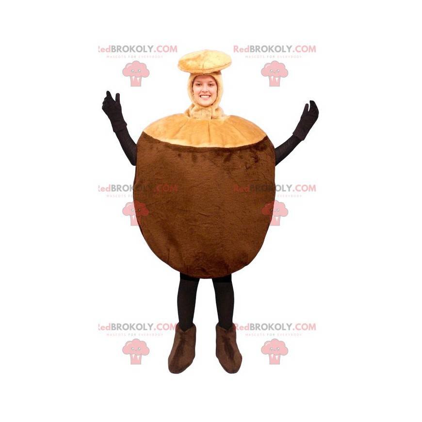 Giant brown coconut mascot - Redbrokoly.com
