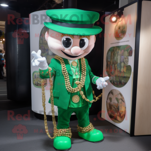 Grøn Ring Master maskot...