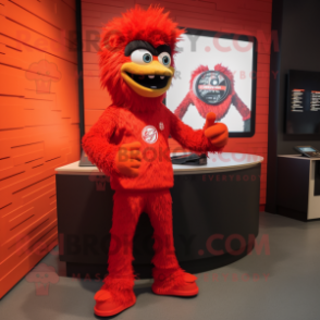 Red Alliance mascot costume character dressed with a Skinny Jeans and Watches