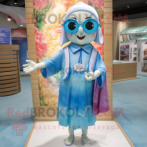 nan Pendant mascot costume character dressed with a One-Piece Swimsuit and Reading glasses