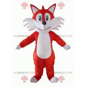 Orange and white fox mascot with blue eyes - Redbrokoly.com