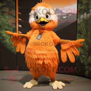 Orange Eagle maskot kostume...