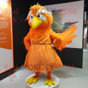 Orange Eagle maskot kostume...