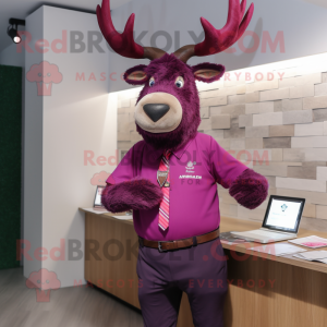 Magenta Elg maskot drakt...