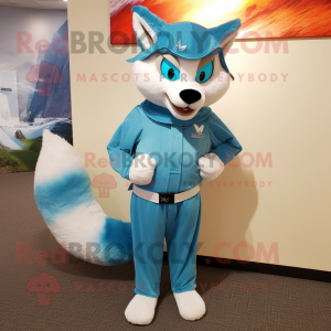 Sky Blue Fox mascotte...