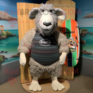 Gray Suffolk Sheep mascotte...