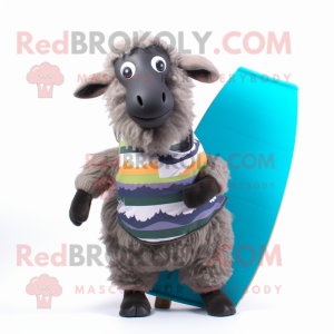 Grå Suffolk Sheep maskot...
