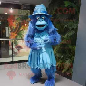 Blauwe orang-oetan mascotte...