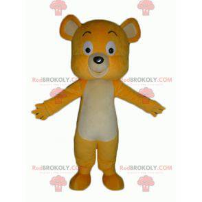 Very sweet and cute yellow and white teddy bear mascot -