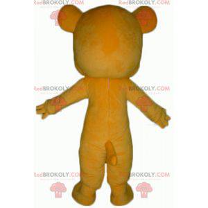 Very sweet and cute yellow and white teddy bear mascot -