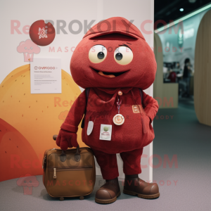 Maroon aprikos maskot drakt...