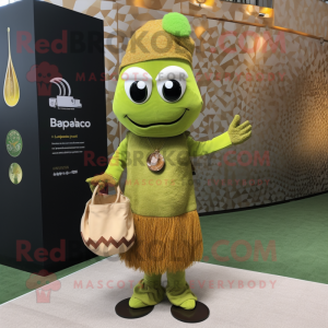 Olive Biryani mascot costume character dressed with a Romper and Handbags