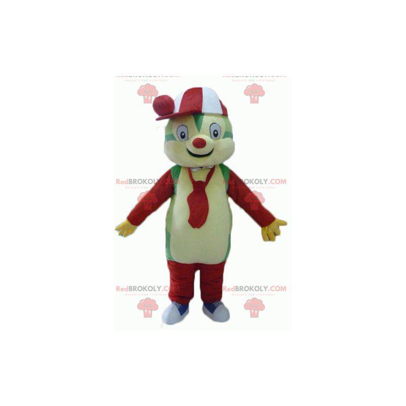 Buntes Teddybärmaskottchengrüngelbrot und -weiß - Redbrokoly.com