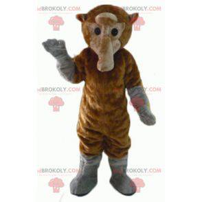 Mascote macaco marrom e cinza com cauda longa - Redbrokoly.com