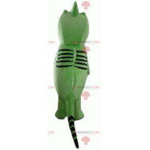 Mascotte di pesce creatura verde e nera - Redbrokoly.com