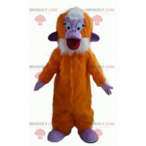Oranje paars en wit aap mascotte allemaal harig - Redbrokoly.com