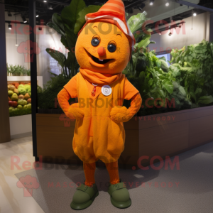 Orange spenat maskot kostym...