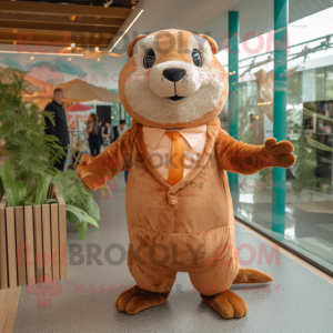 Peach Beaver maskot drakt...