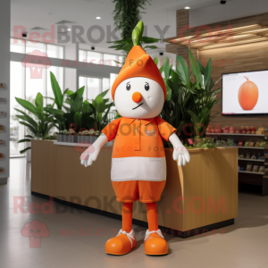 Orange Rädisa maskot kostym...