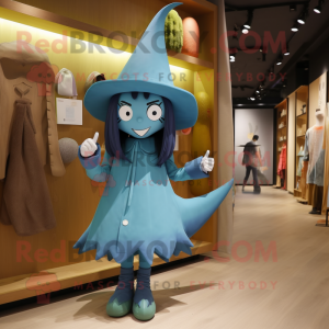 Cyan Witch S Hat maskot...