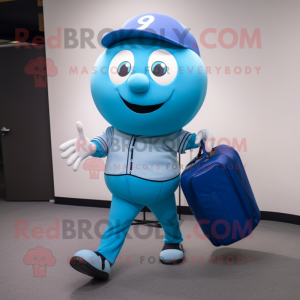 Blue Baseball Ball mascotte...