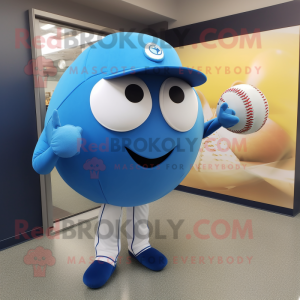 Blue Baseball Ball mascotte...