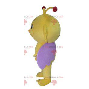 Geel en paars insect vlinder mascotte - Redbrokoly.com