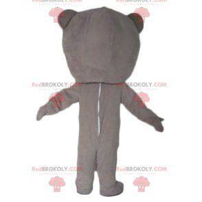 Mascotte orsacchiotto beige e bianco in combinazione grigia -