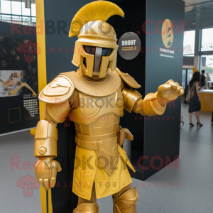 Gold Spartan Soldier maskot...