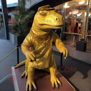 Gouden Iguanodon mascotte...