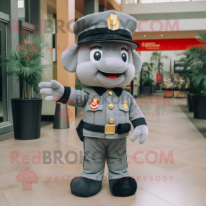 Gray Fire Fighter mascot costume character dressed with a Suit Pants and Bow ties