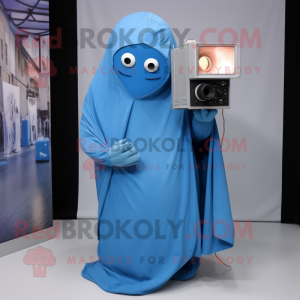Blue Camera maskot kostume...