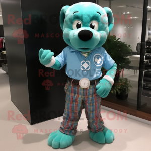 Himmelblå firkløver maskot...