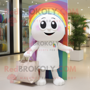 White Rainbow maskot kostym...