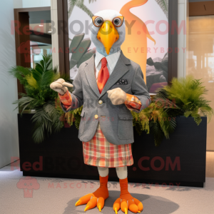 Oransje Guinea Fowl maskot...