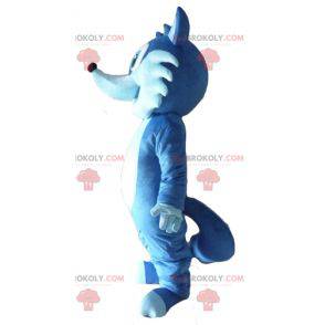Mascote linda raposa azul bicolor sorrindo - Redbrokoly.com