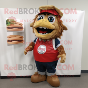 nan Pulled Pork Sandwich mascot costume character dressed with a Polo Shirt and Shoe clips