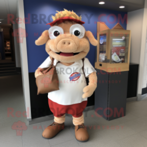 nan Pulled Pork Sandwich mascot costume character dressed with a Polo Shirt and Shoe clips