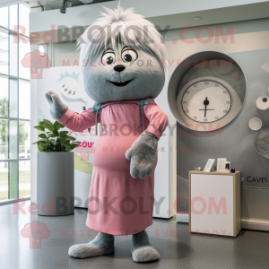 Grå Pink maskot kostume...